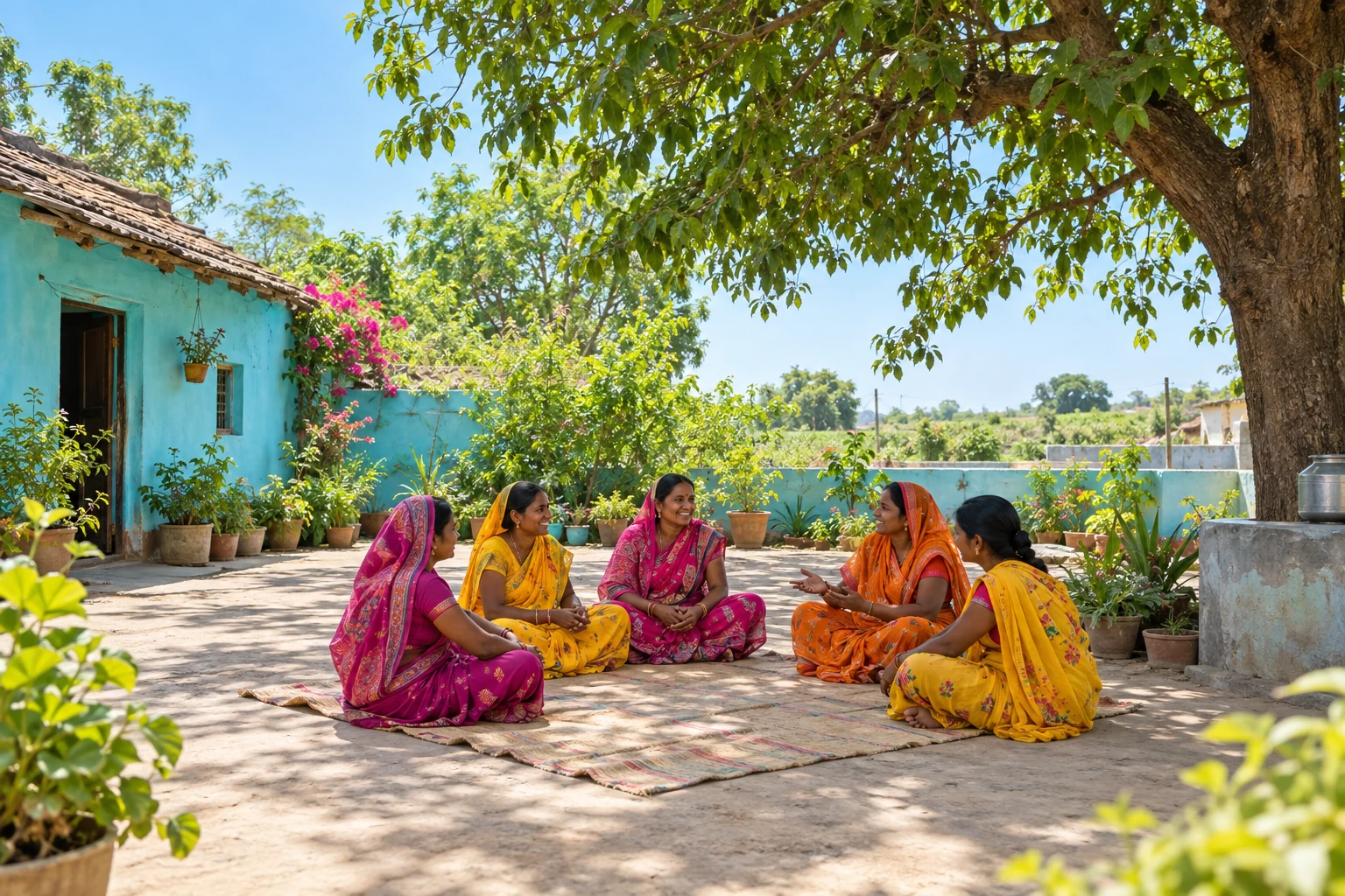 Illustrative photo of a village community discussion